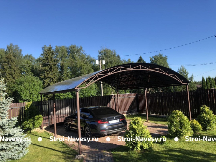 Навес из поликарбоната арочный на 2 авто