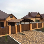 Навес из мягкой черепицы арочный пристройка к дому