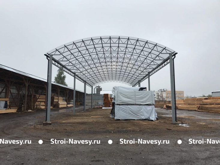 Навес автомобильный из поликарбоната арочный промышленный