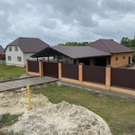 Навес из металлочерепицы двускатный для авто