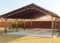 Навес из профлиста для авто двускатный