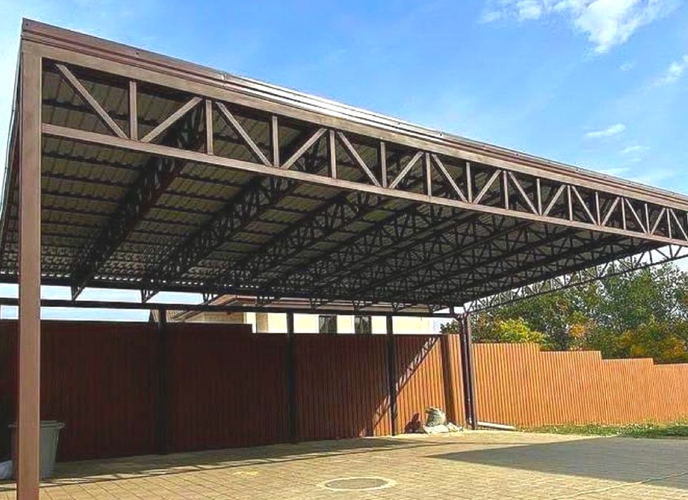 Металлические навесы из профнастила Металлические навесы из профнастила