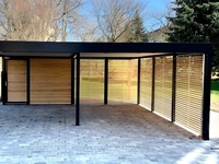 Навес из поликарбоната односкатный high-tech для авто