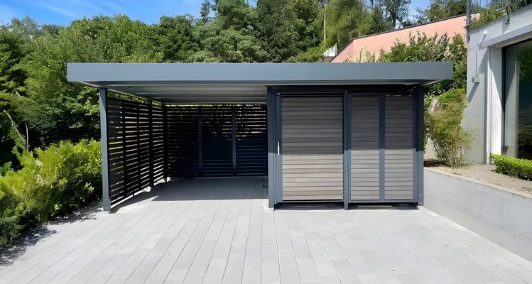 Навес high-tech «дачная беседка» из профнастила односкатная для закрытой мангальной зоны Навес high-tech «дачная беседка» из профнастила односкатная для закрытой мангальной зоны