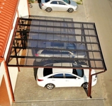 Навес из монолитного поликарбоната односкатный – 2 машины