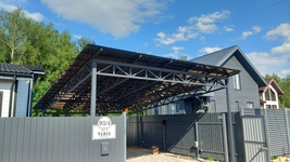 Навесы для автомобилей из профнастила односкатные