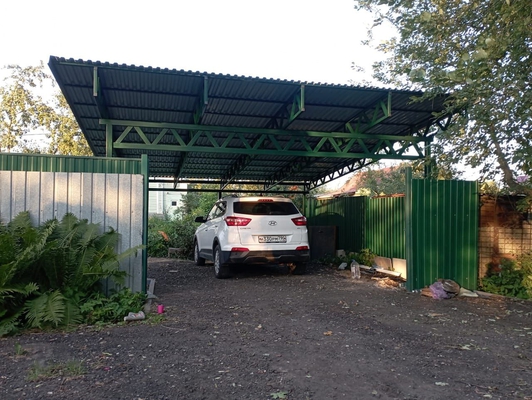 Навес из профлиста односкатный для автомобиля Навес из профлиста односкатный для автомобиля