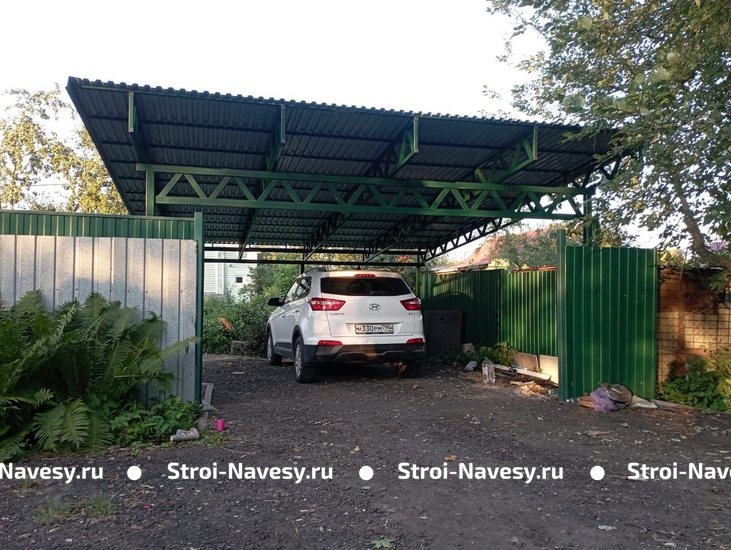 Навес из профлиста односкатный для автомобиля Навес из профлиста односкатный для автомобиля