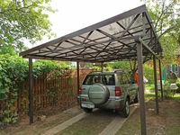 Навес из поликарбоната односкатный на 1 автомобиль
