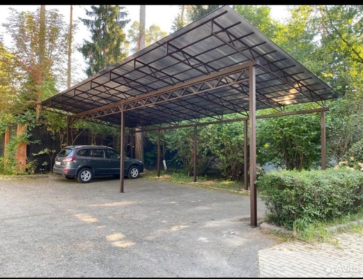 Навес из поликарбоната односкатный для 2 и более авто