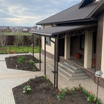 Навес из металлочерепицы односкатный пристрой к дому